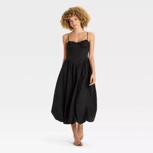Women's Corset Bubble Midi A-Line Dress - Future Collective